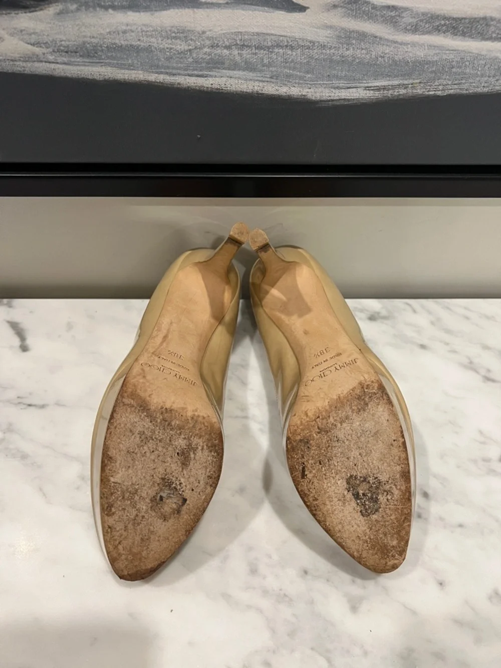 Jimmy Choo Beige Patent Leather Pumps - Picture 9 of 9